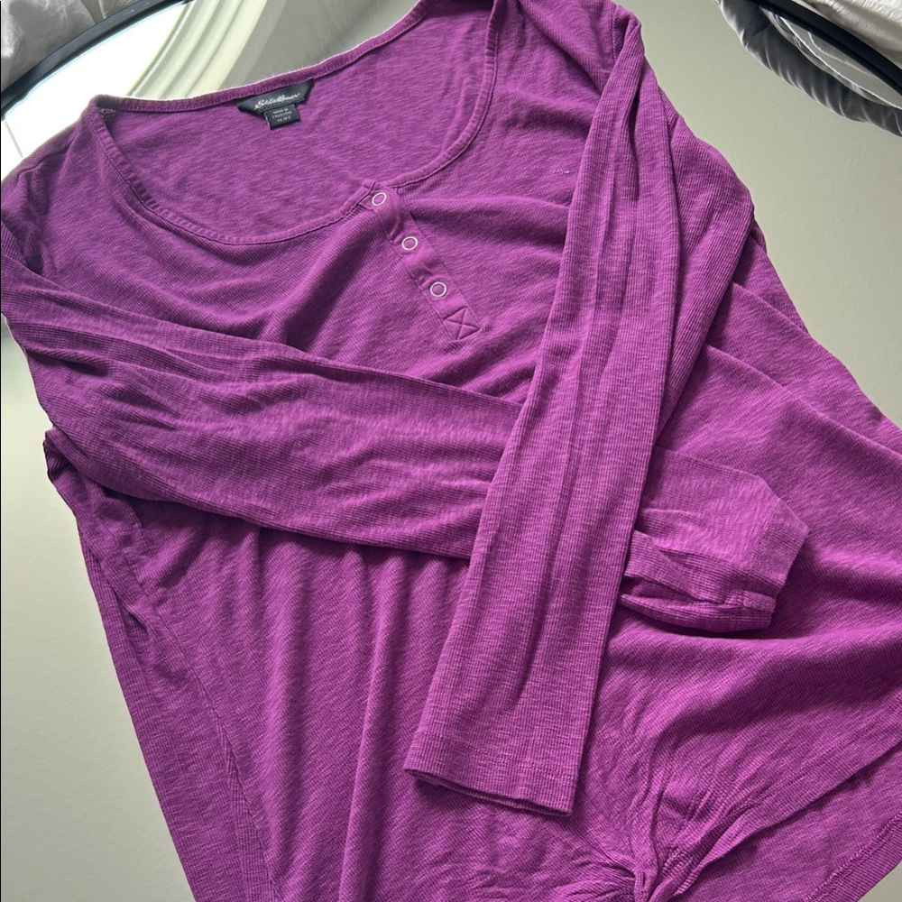 Eddie Bauer Purple Long Sleeve Women's Top
